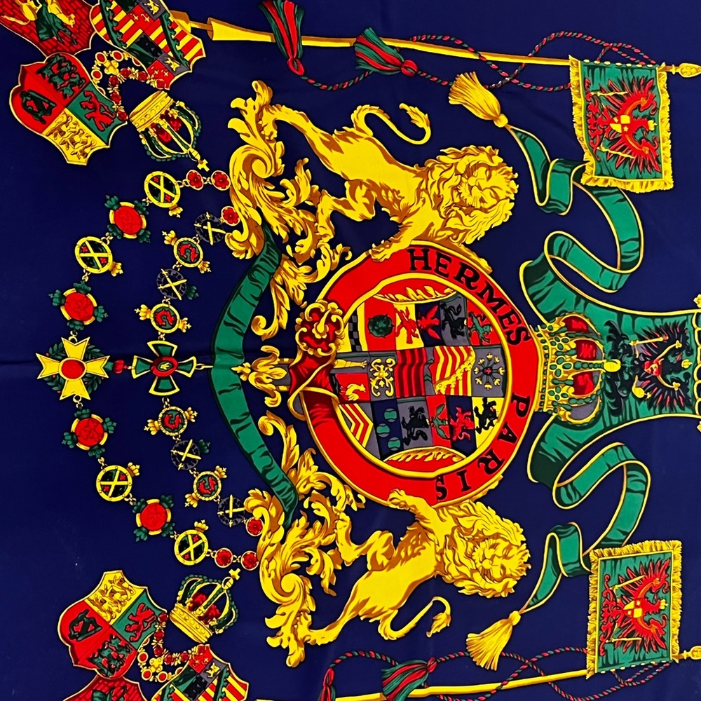 Fashion Scarf in Blue and Gold